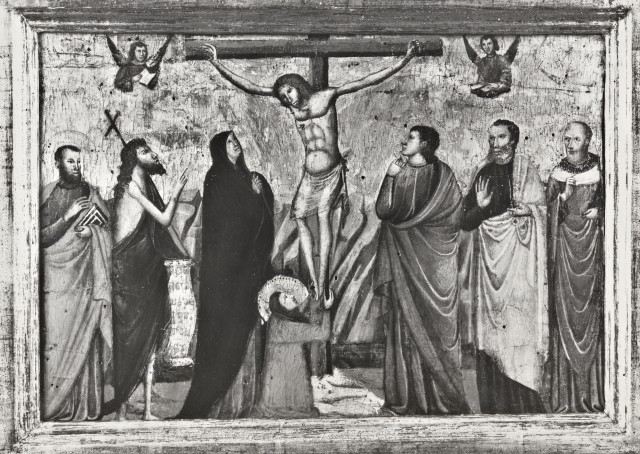Anonimo — Anonimo riminese 1350-1360 ca. - sec. XIV - Crocifissione di Cristo e santi — insieme